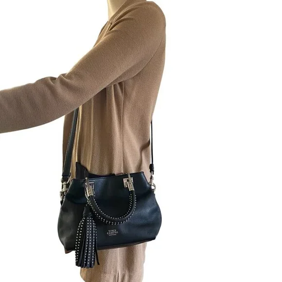 Vince Camuto Elva Studded Leather Satchel Crossbody Bag​ - Picture 11 of 15